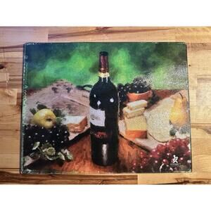 Gourmet Traditions Chop Topper Cutting Board Tempered Glass Wine and Cheese